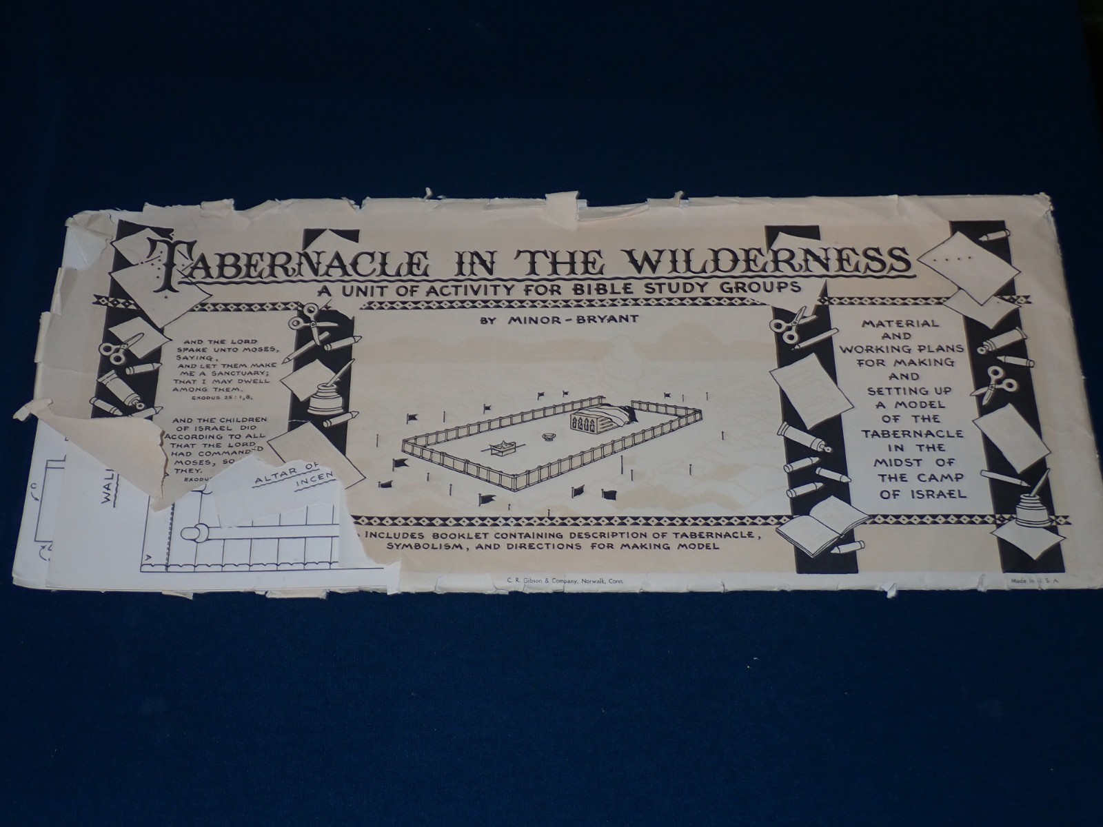 Tabernacle in the Wilderness Replica Model Kit,  CR Gibson, 1950s, Israel Bible