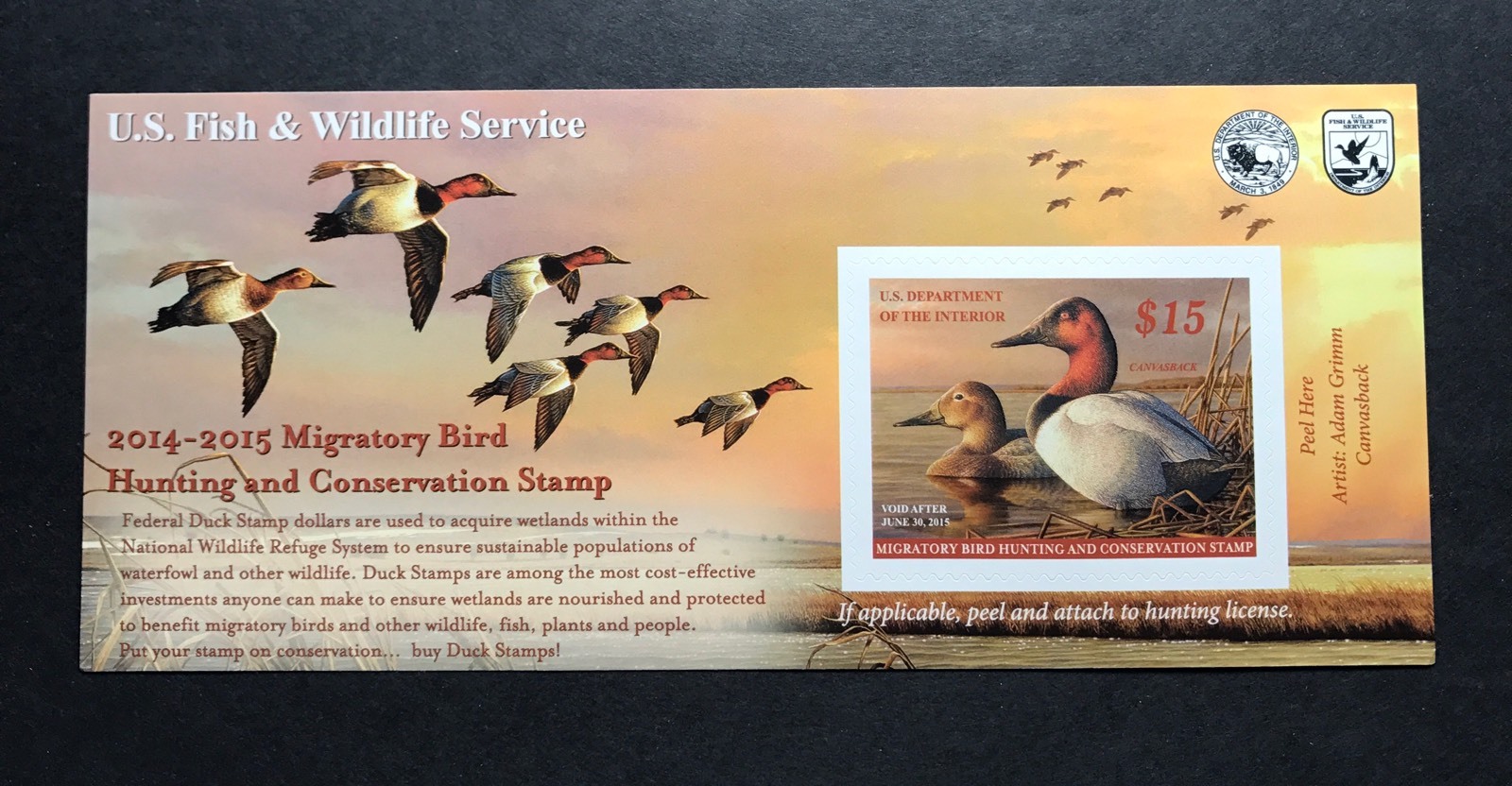 #RW81A 2014 - 2015 - US Federal Duck Stamp - Post Office FRESH