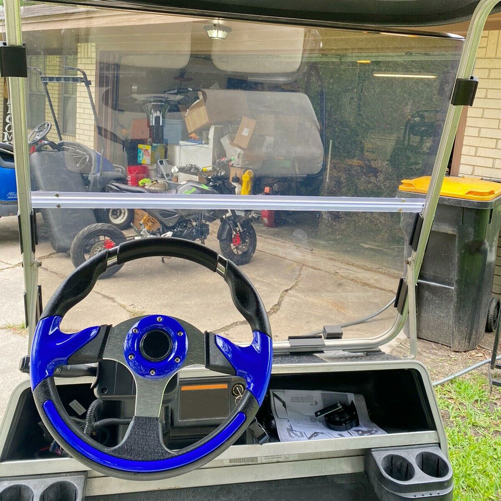 For Club Car DS Cart 1982-2000.5 Tinted Folding Golf Cart Windshield Windscreen