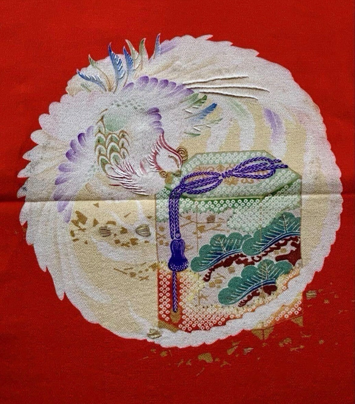 WWII Imperial Japanese Navy Submarine I-2 Ceremonial Cloth Fukusa 1931