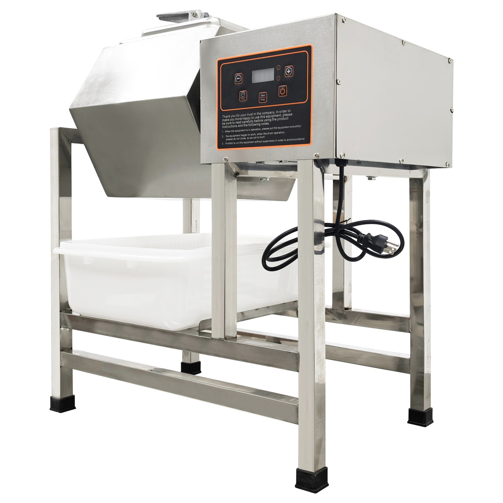 110V 42.5QT Automatic Meat Tumbler Marinator Microcomputer Control Hexagonal