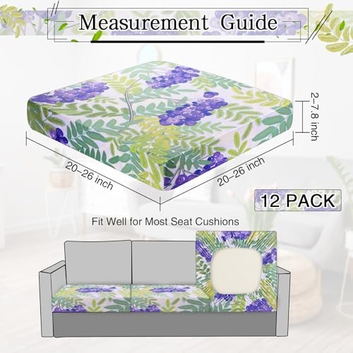 12 Pcs Patio Cushion Covers Outdoor Stretch Sofa Couch Colorful Fruits Leaf