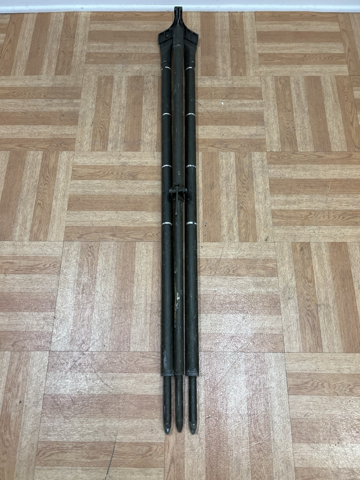 Vintage ALUMINUM TRIPOD metal military transit light stand survey industrial 4'