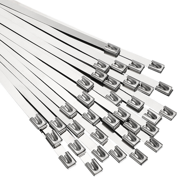 50 Pcs 304 Stainless Steel Metal Exhaust 150*4.6mm Wrap Locking Cable Zip Ties