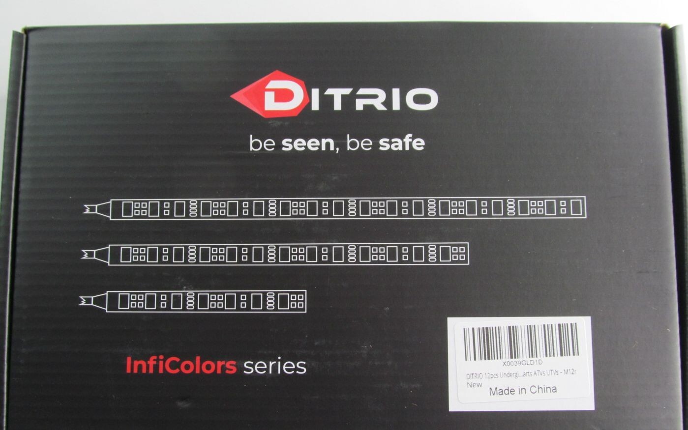 DITRIO M12R UNDERGLOW MULTICOLOR 12pc LED STRIP LIGHT KIT FOR MOTORCYCLE/ATV/UTV