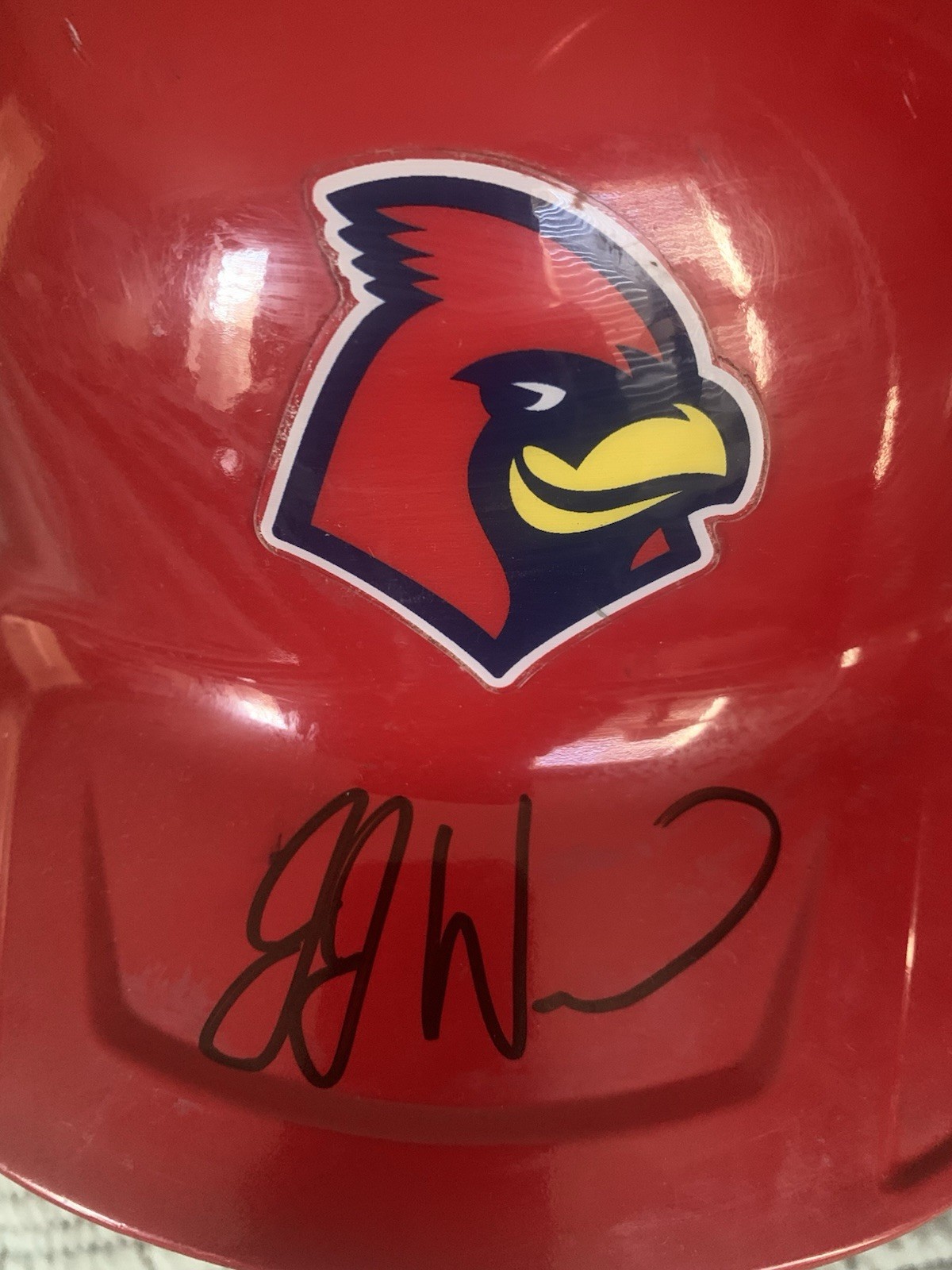 JJ Wetherholt Memphis Redbirds Game Used Autographed Batting Helmet - JSA COA