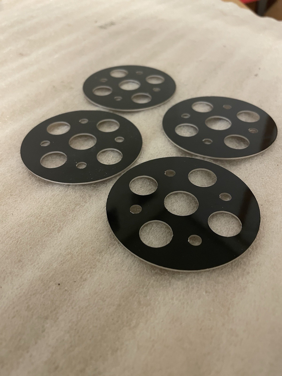 Hood Pin Scuff Plates - Fits 1/2" Pins - Black Aluminum - 4 Pack - IMCA NHRA