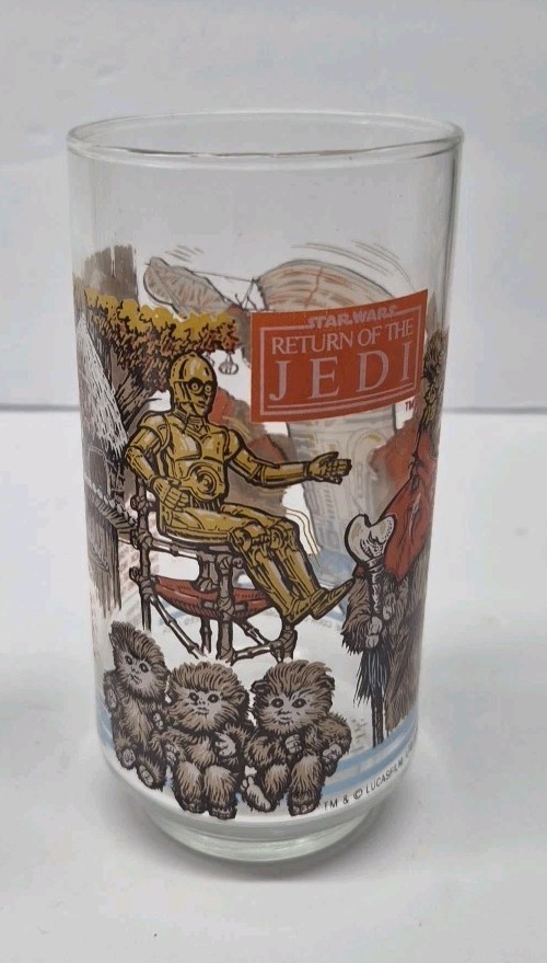 Set Of (4) 1983 Star Wars Return of the Jedi Burger King Drinking Glasses
