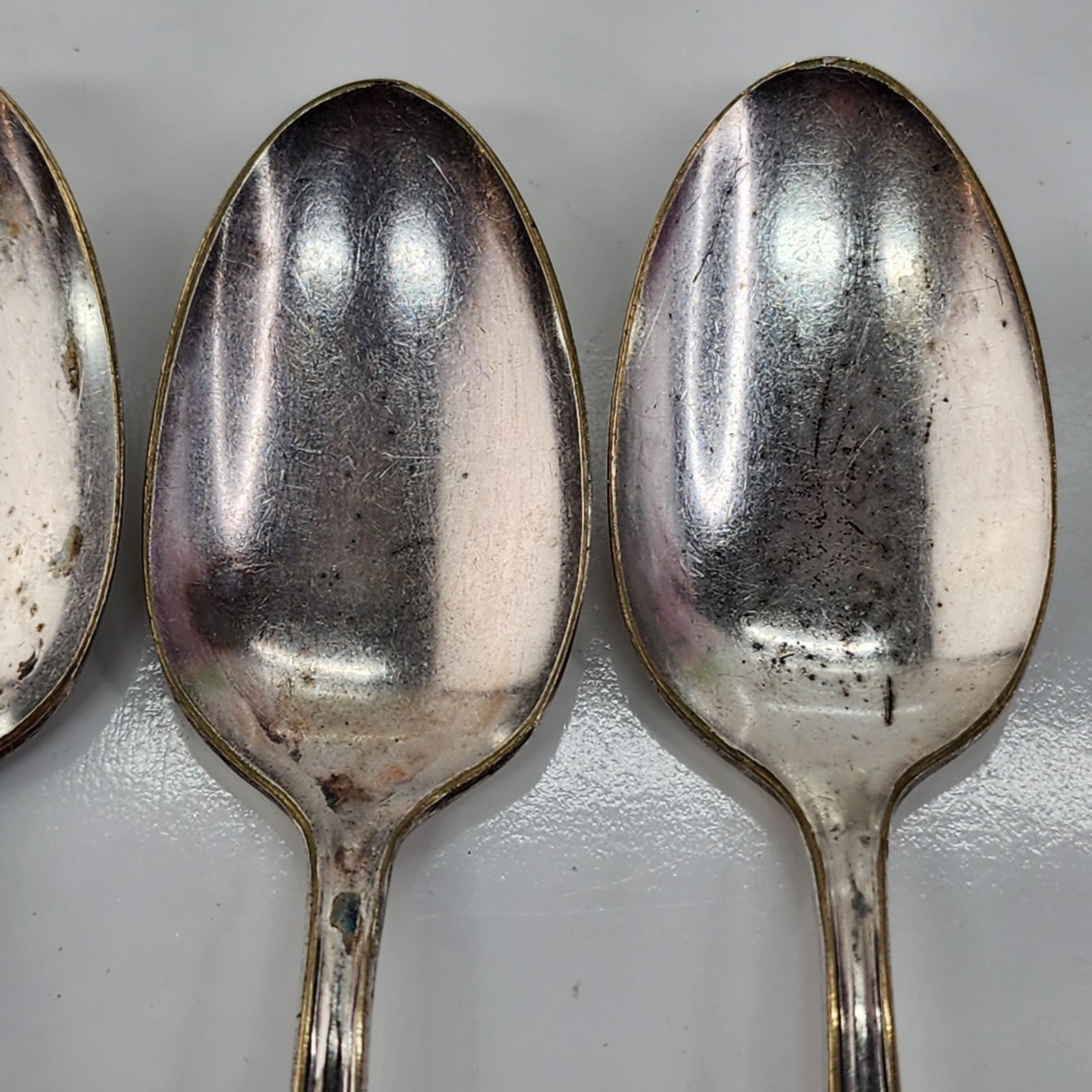 Old Company Plate SIGNATURE ROSE Silverplate Dinner Spoons 4 Pc Monogram C 6"