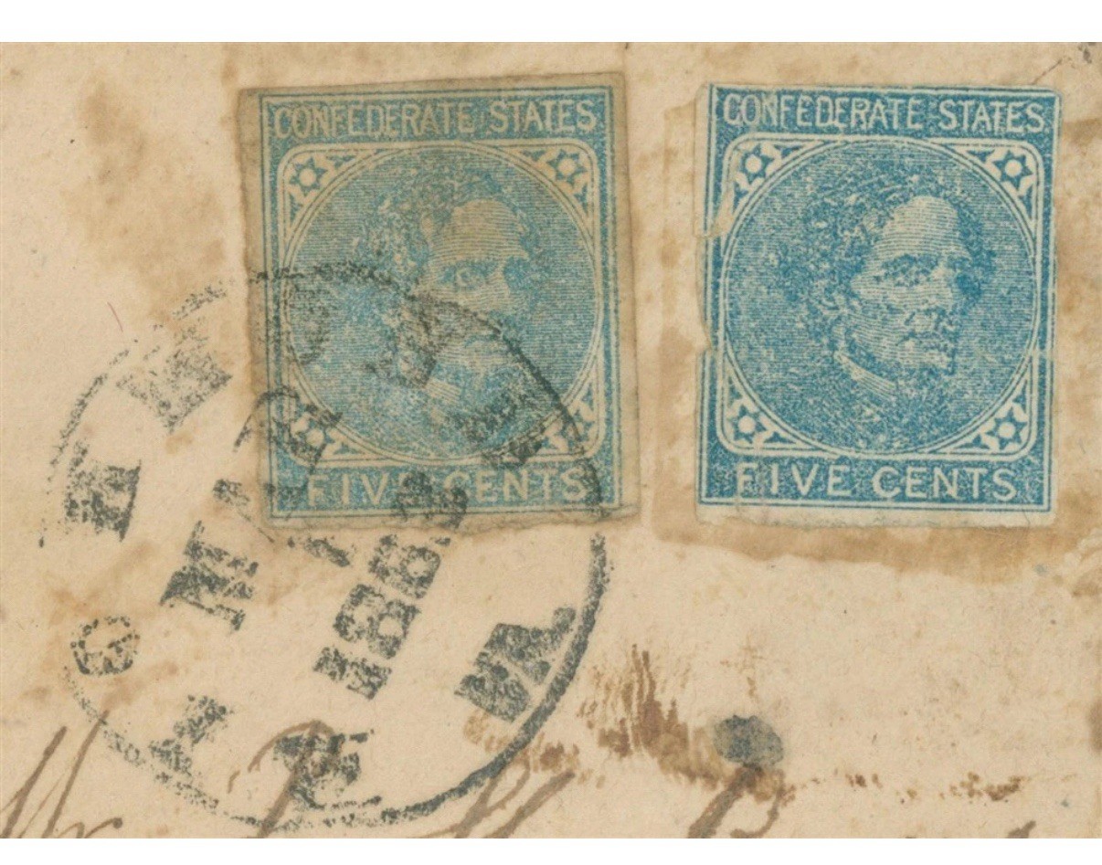 CSA 7 2xCOVER TIED RICHMOND 1862 CDS POP EYE VARIETY EX-KAUFMANN