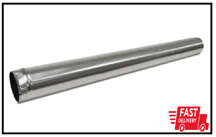 Round Metal Duct Pipe 8 in x 5 ft. Heating Cooling HVAC Crimped Galvanized Steel