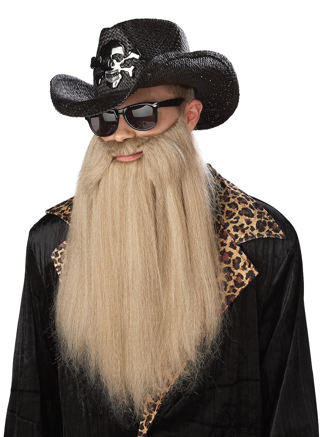 80's Blues Rocker Beard ZZ Top Fancy Dress Up Halloween Adult Costume Accessory