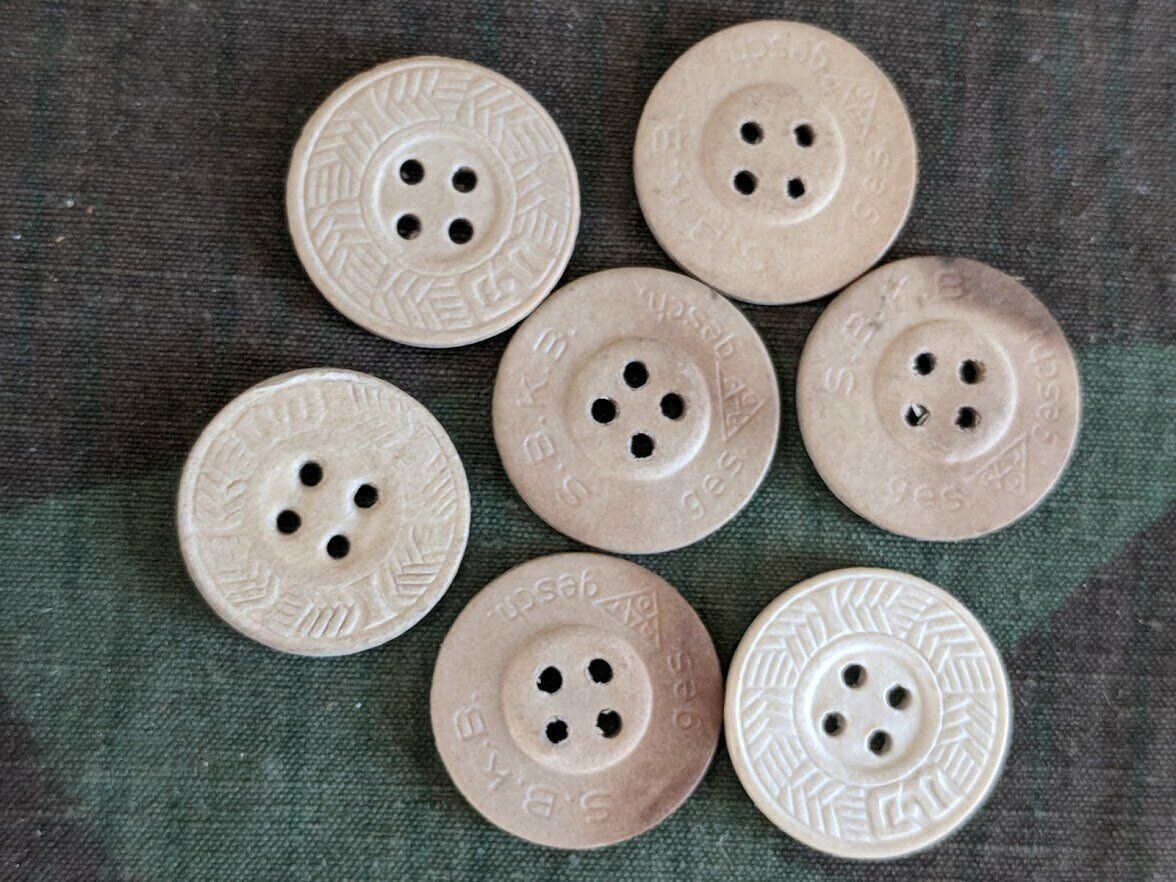 WWII German Arbeitsdienst Pressed Paper 20mm Buttons (Lot of 5) RAD Uniform ASIS