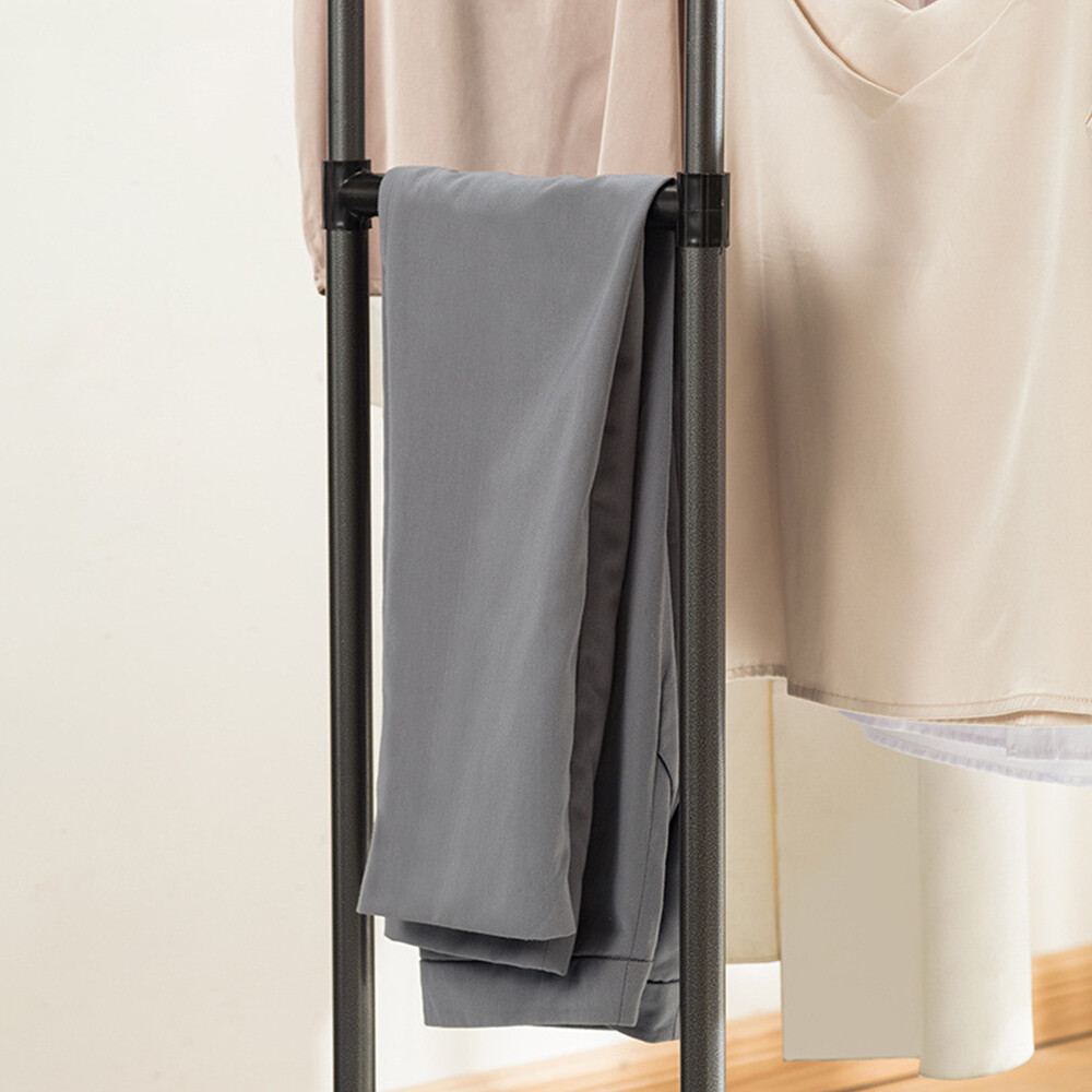 Heavy Duty Clothing Garment Rack Rolling Clothes Organizer Double Rails Hanging