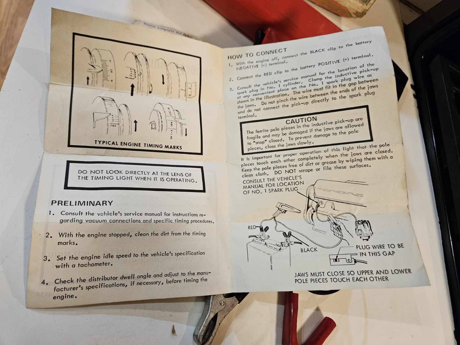 Actron L-200 D.C. Power Clamp-On Timing Light USA Engine Motor Gauge Mark 1980’s