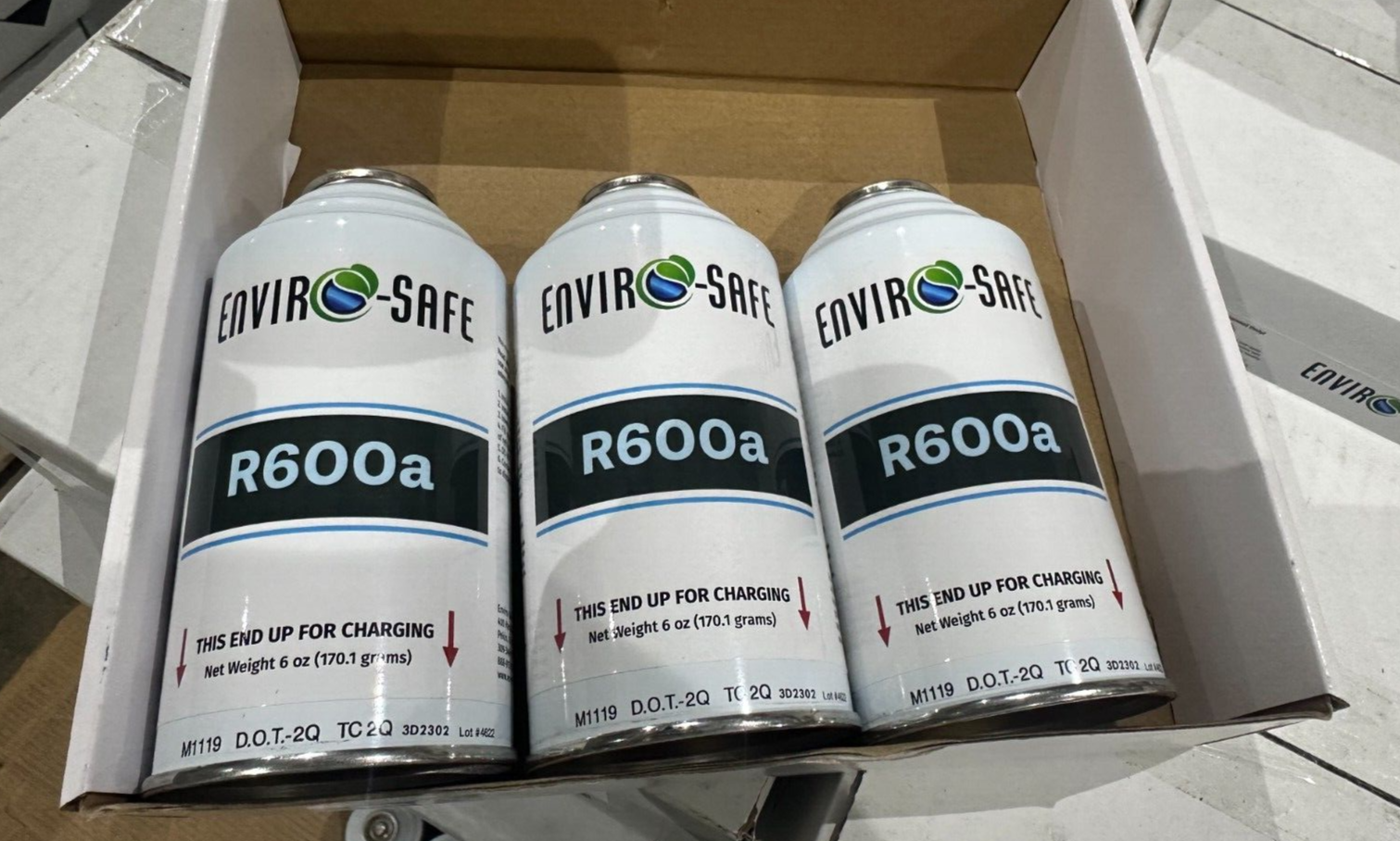 Enviro-Safe R-600a Refrigerant Inverted Piercing 6 oz 3 Cans #8070