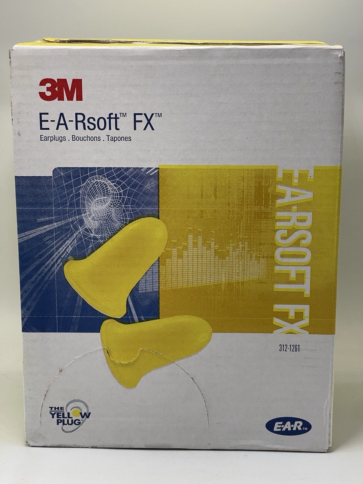 200 PCS 3M E-A-RSOFT FX EARPLUGS 312-1261 YELLOW WRAPPED UNCORDED CLASS 5