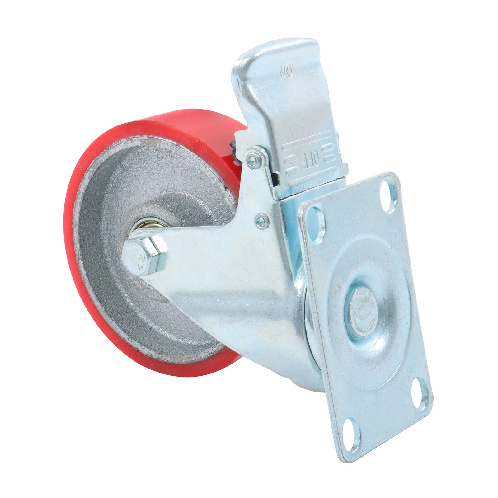 4 Pack 4 Inch Polyurethane Heavy Duty Swivel Caster Wheels With Brake Galvanized