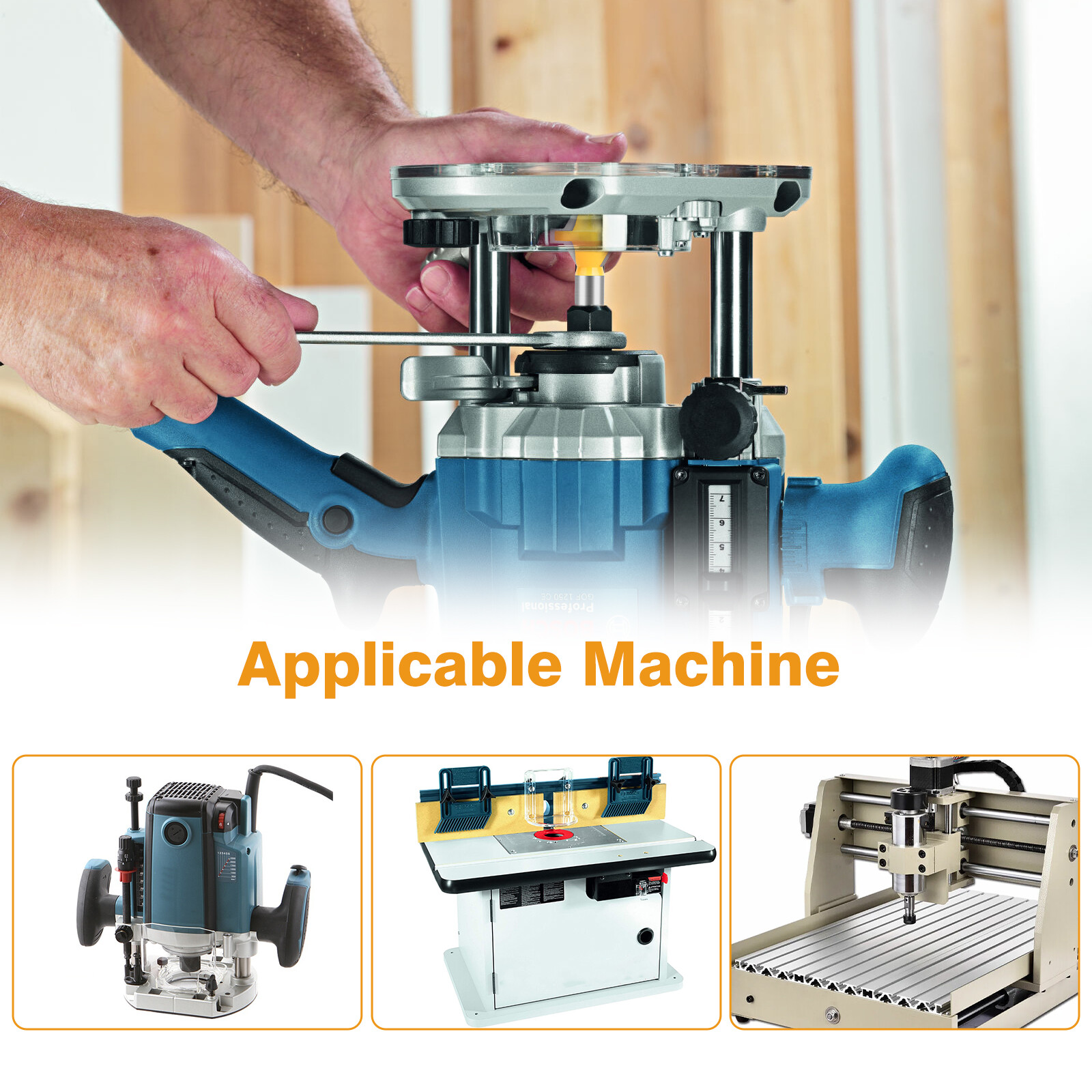 1/2" Shank 120° Tenon Joint Router Bits Set Tongue & Groove Woodworking Cutter