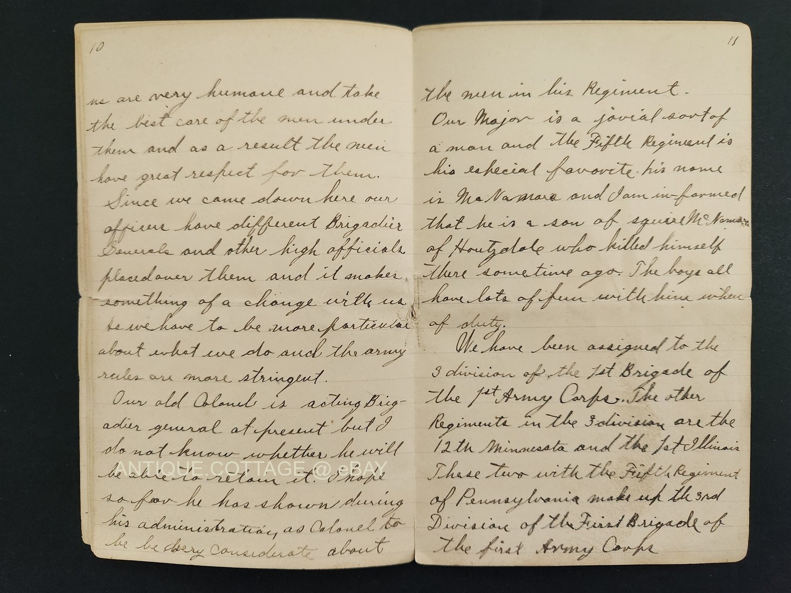 1898 antique DIARY SPANISH AMERICAN WAR soldier 20 pages military