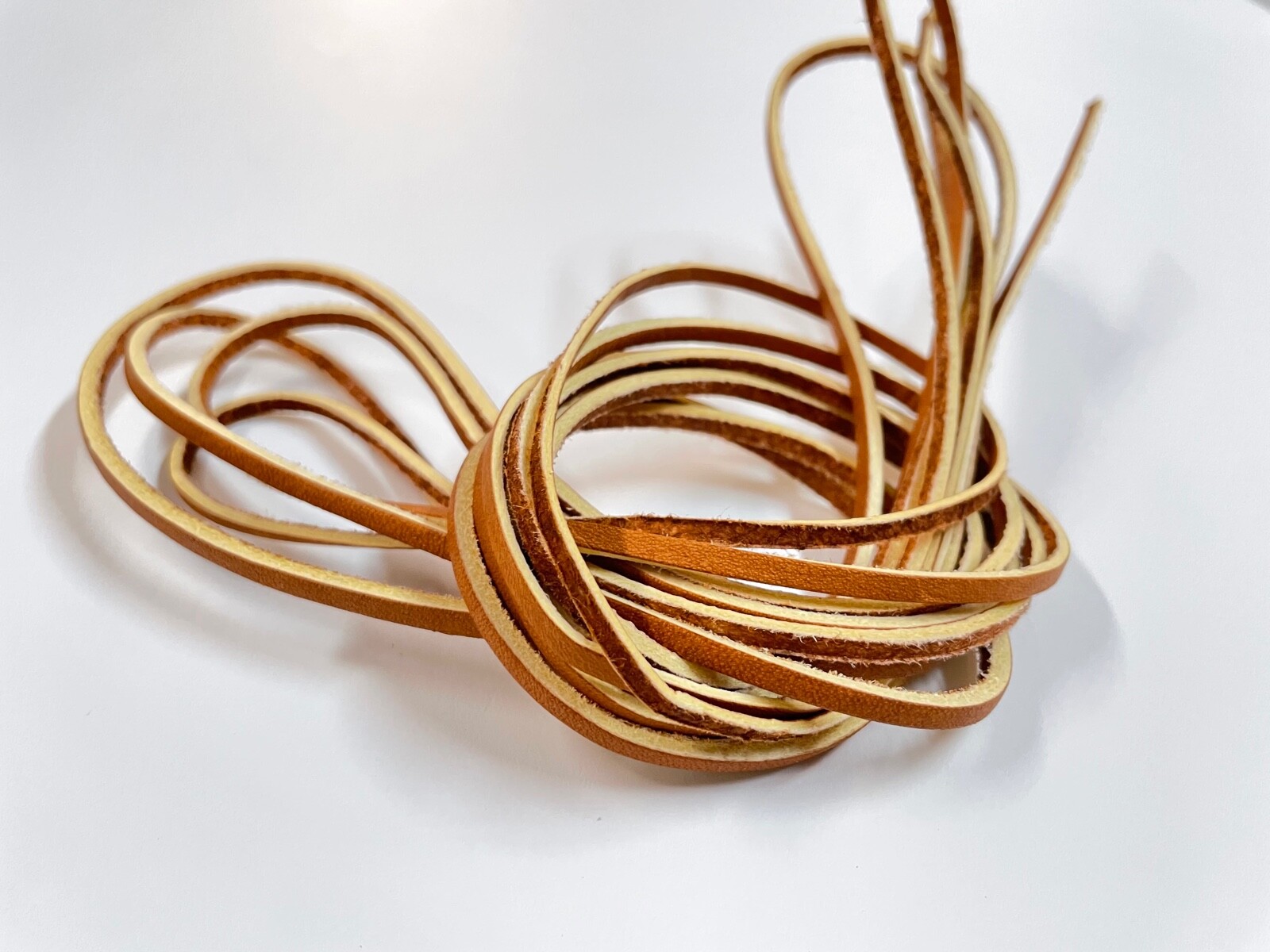 ONE PAIR- 72" ALUM tanned Strong Latigo Leather Shoelaces Strings Boot Laces