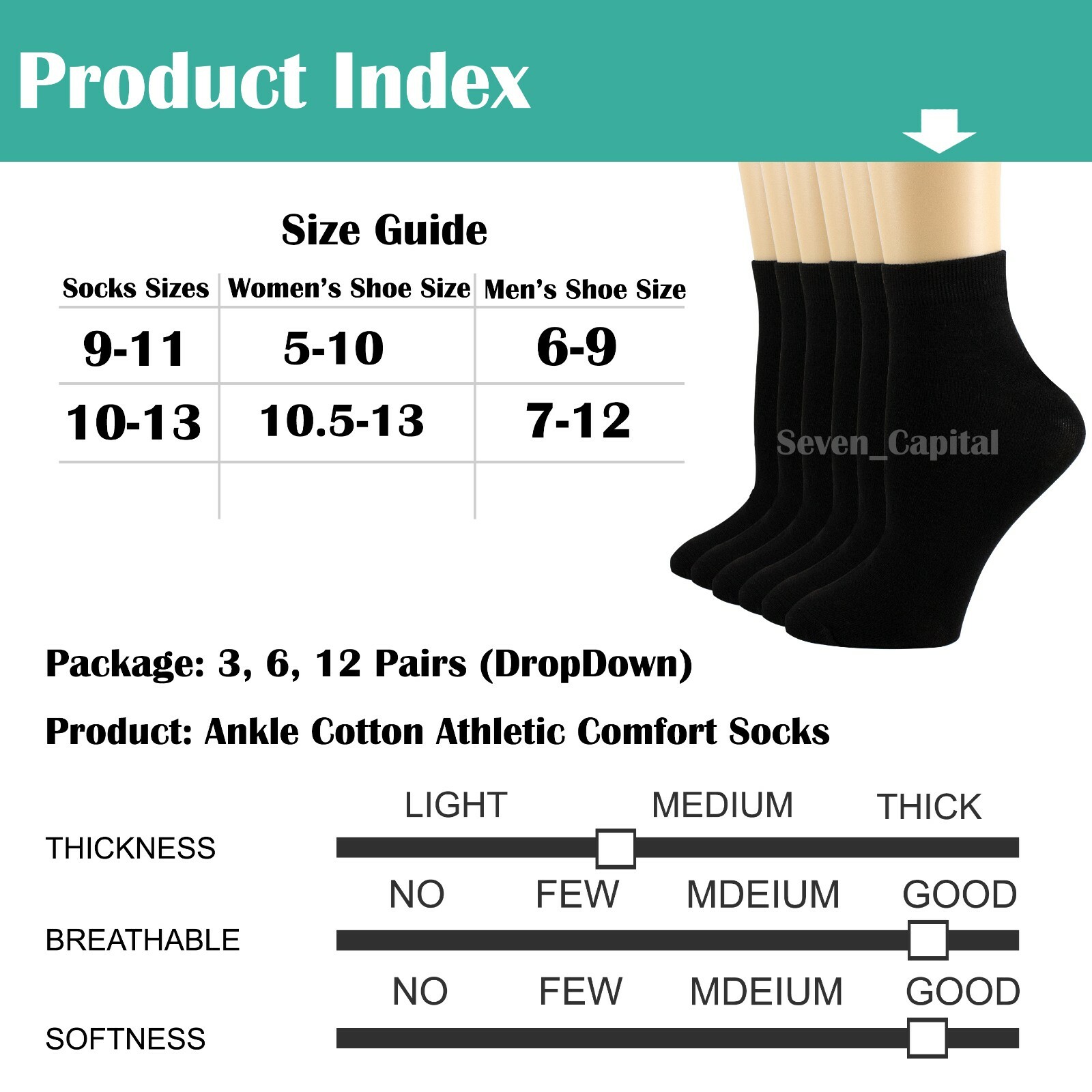 For Mens Womens Ankle Low Cut Quarter Cotton Athletic Sports Running Socks 9-13