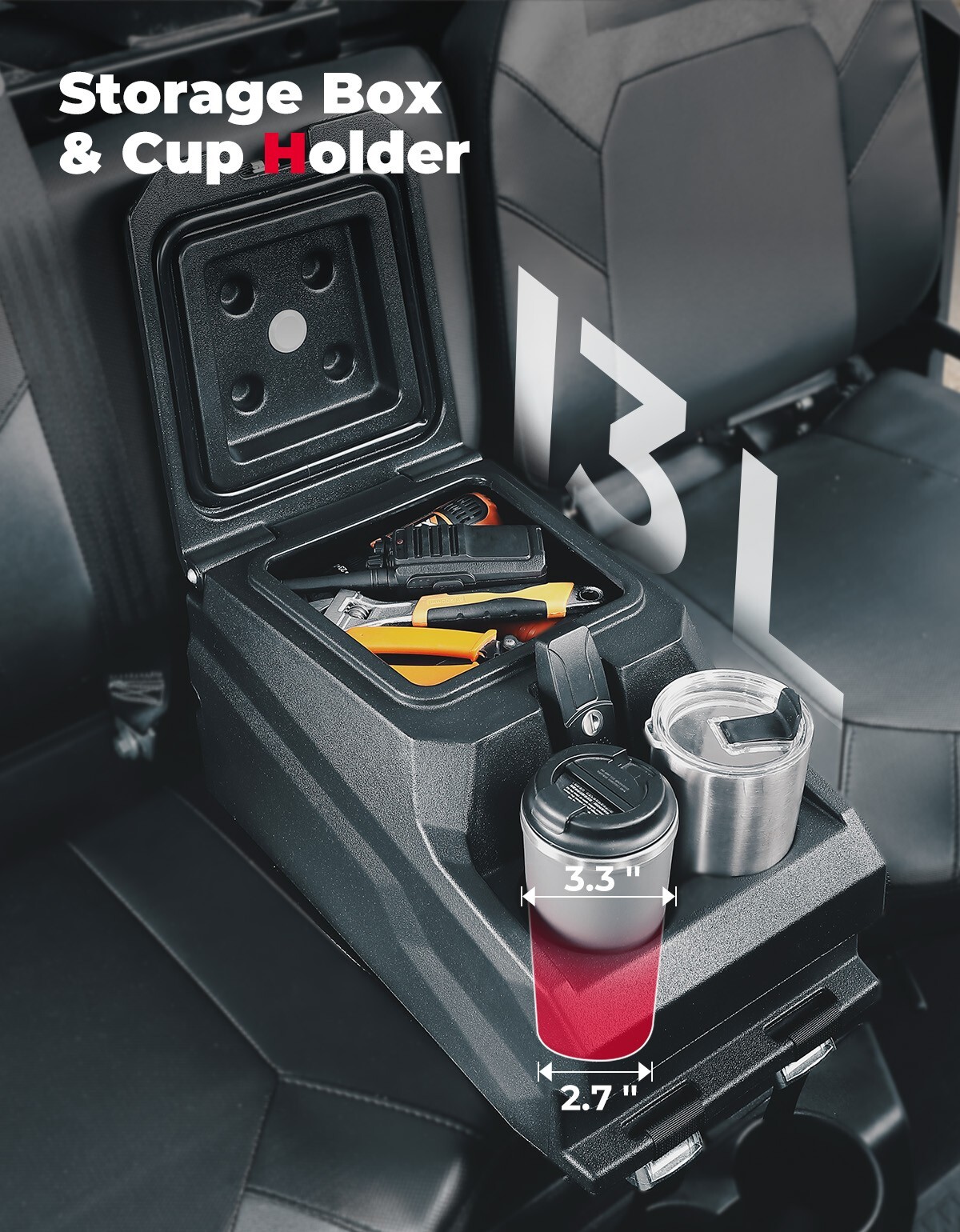 KEMIMOTO Bench Seat Center Console Armrest Box For Ranger XP 1000/ Crew XP 1000