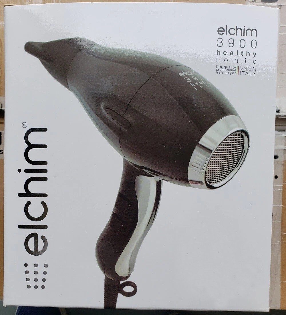 New Elchim 3900 Healthy Iconic Hair Dryer BLACK SILVER 2000-2400 Watts