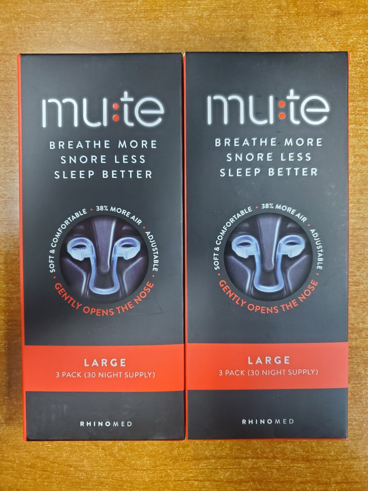 2 Boxes: Rhinomed Mute Snoring Nasal Dilator Size Large Exp. 8/27 (0115) D4