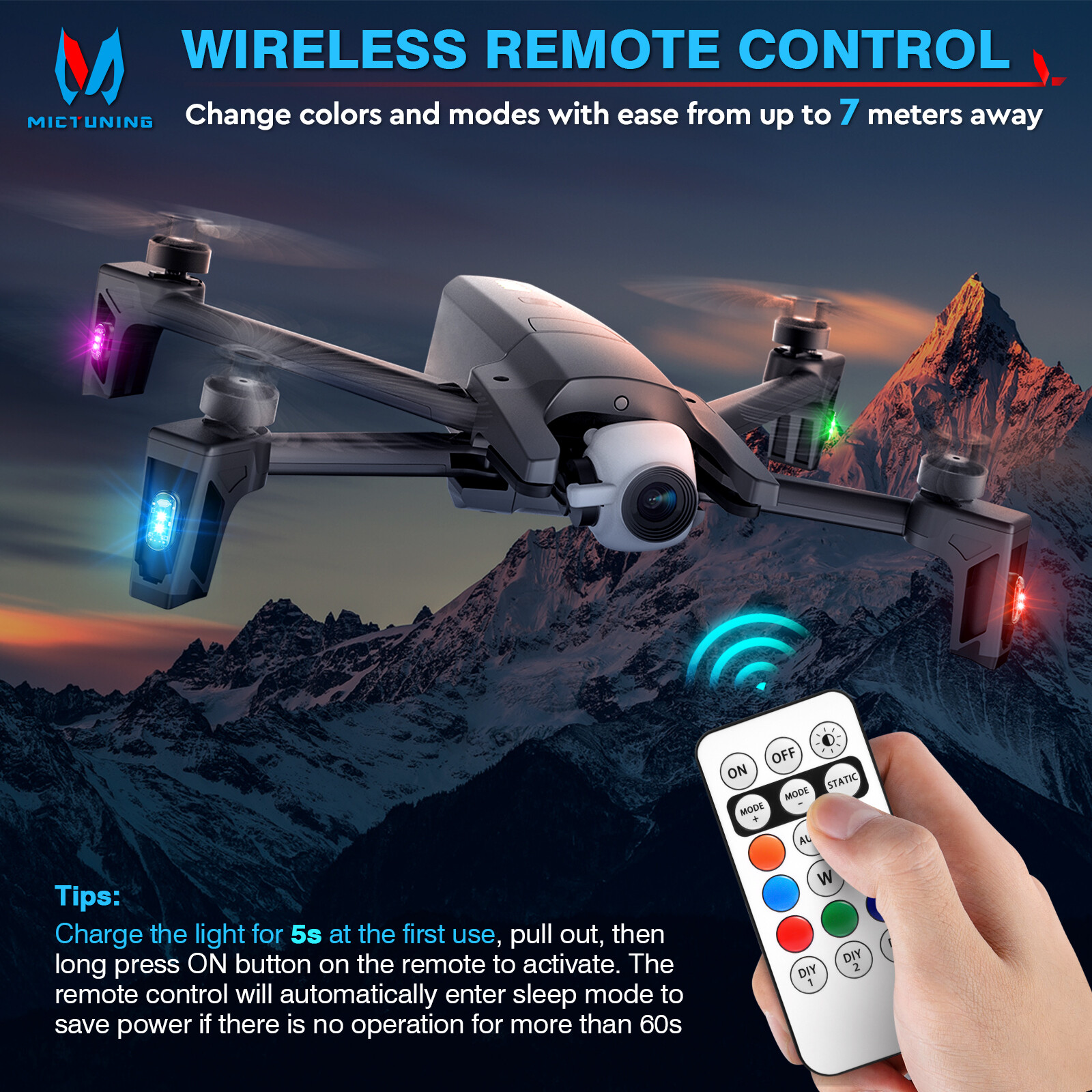 16 PCS Wireless LED Strobe Lights 8 Colors USB Rechargeable Anti-Collision Lamps