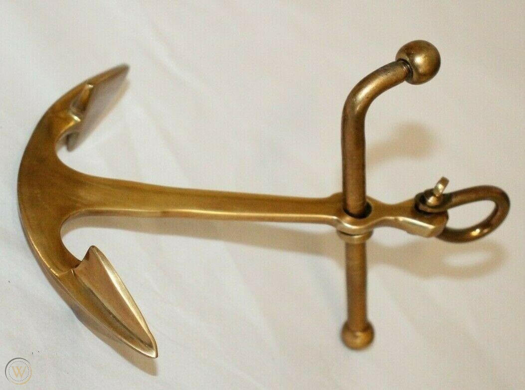 ANTIQUE VINTAGE STYLE SOLID BRASS ANCHOR PAPER WEIGHT BEACH NAUTICAL DECOR BOAT