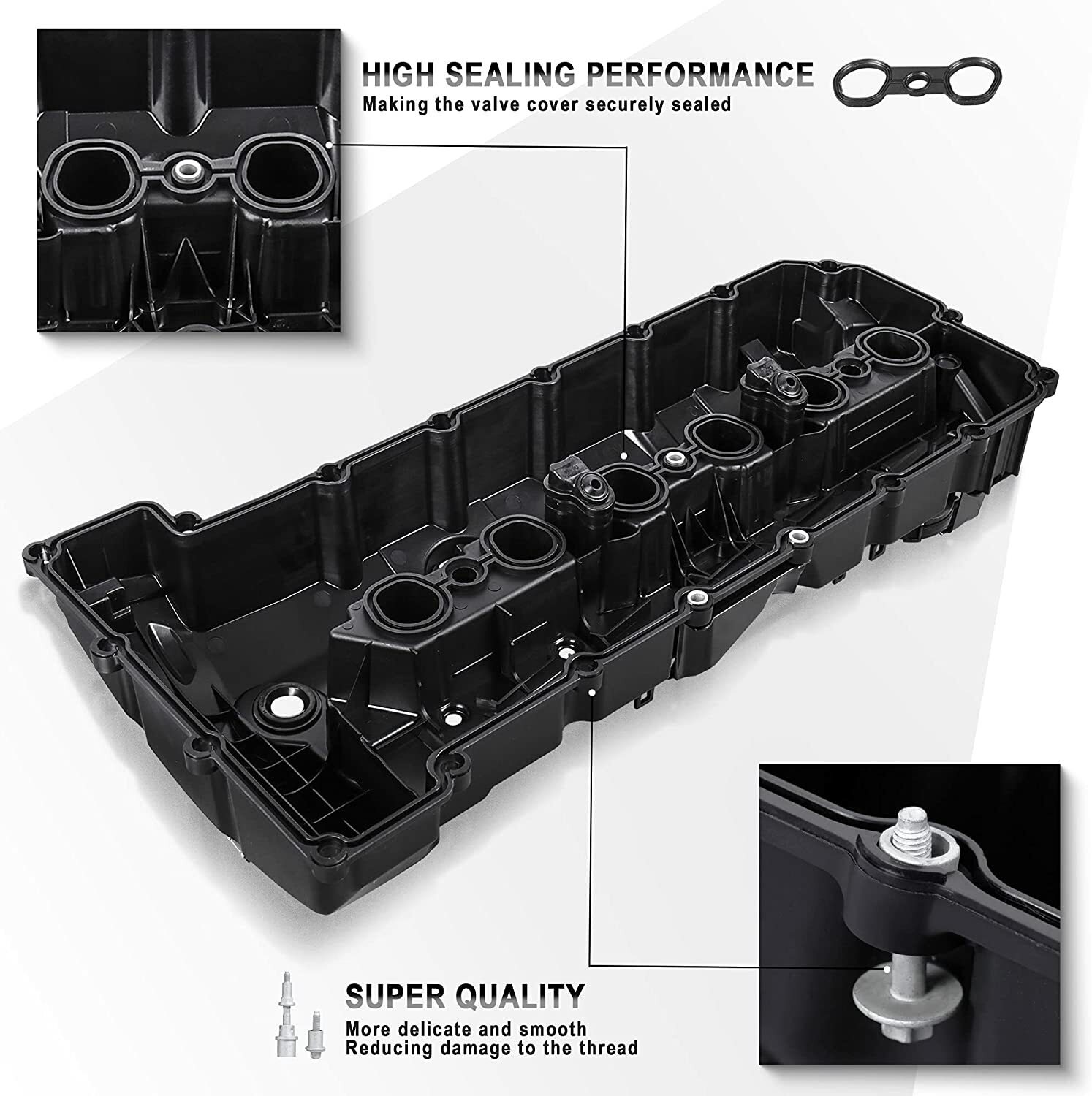 Valve Cover w/ Gasket & Bolts For BMW E70 E82 E90 X5 128i 328i 528i 11127552281