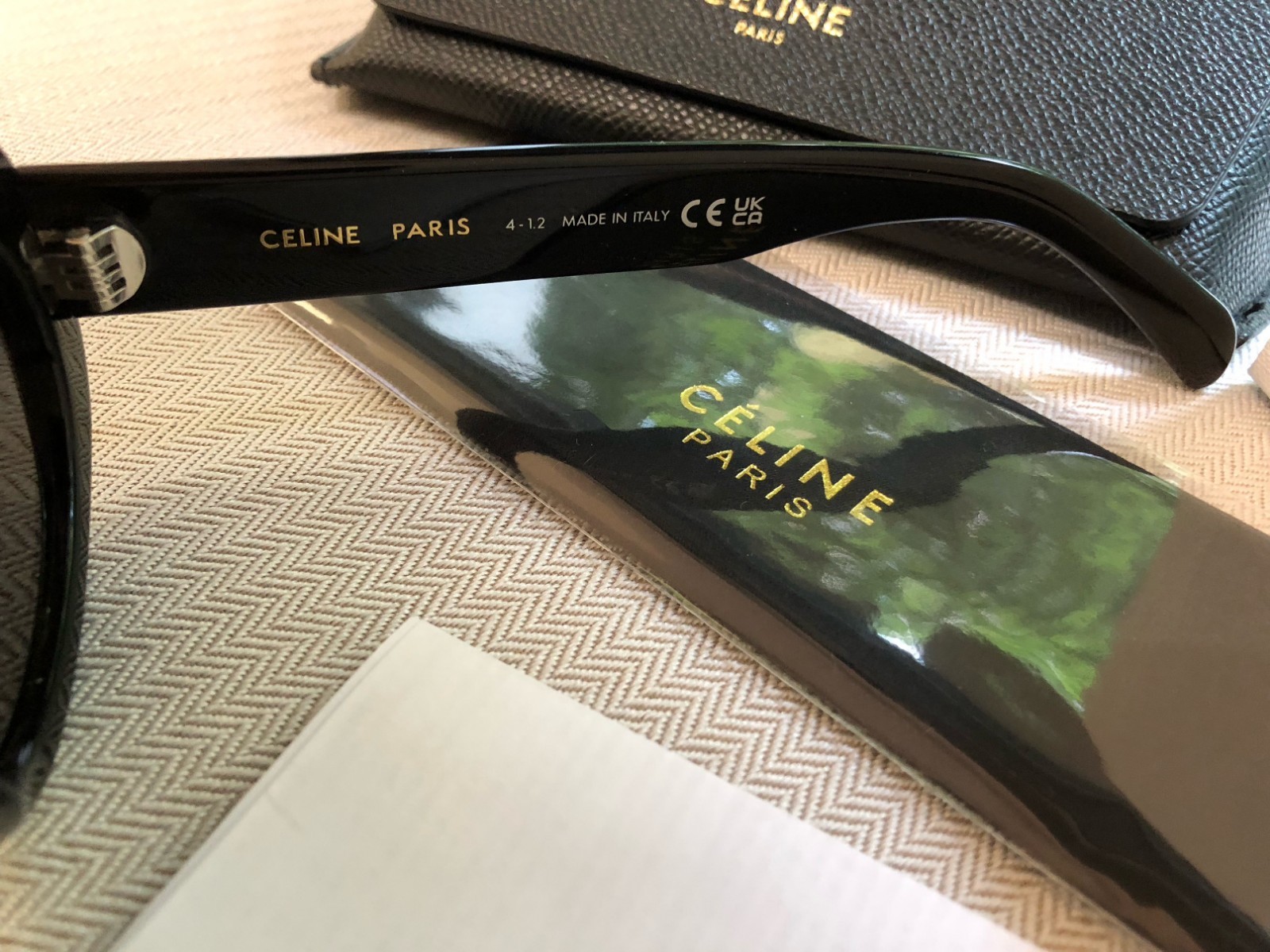 Celine CL40194U Triomphe Oval Sunglasses Black Frame Dark Grey Lens Women