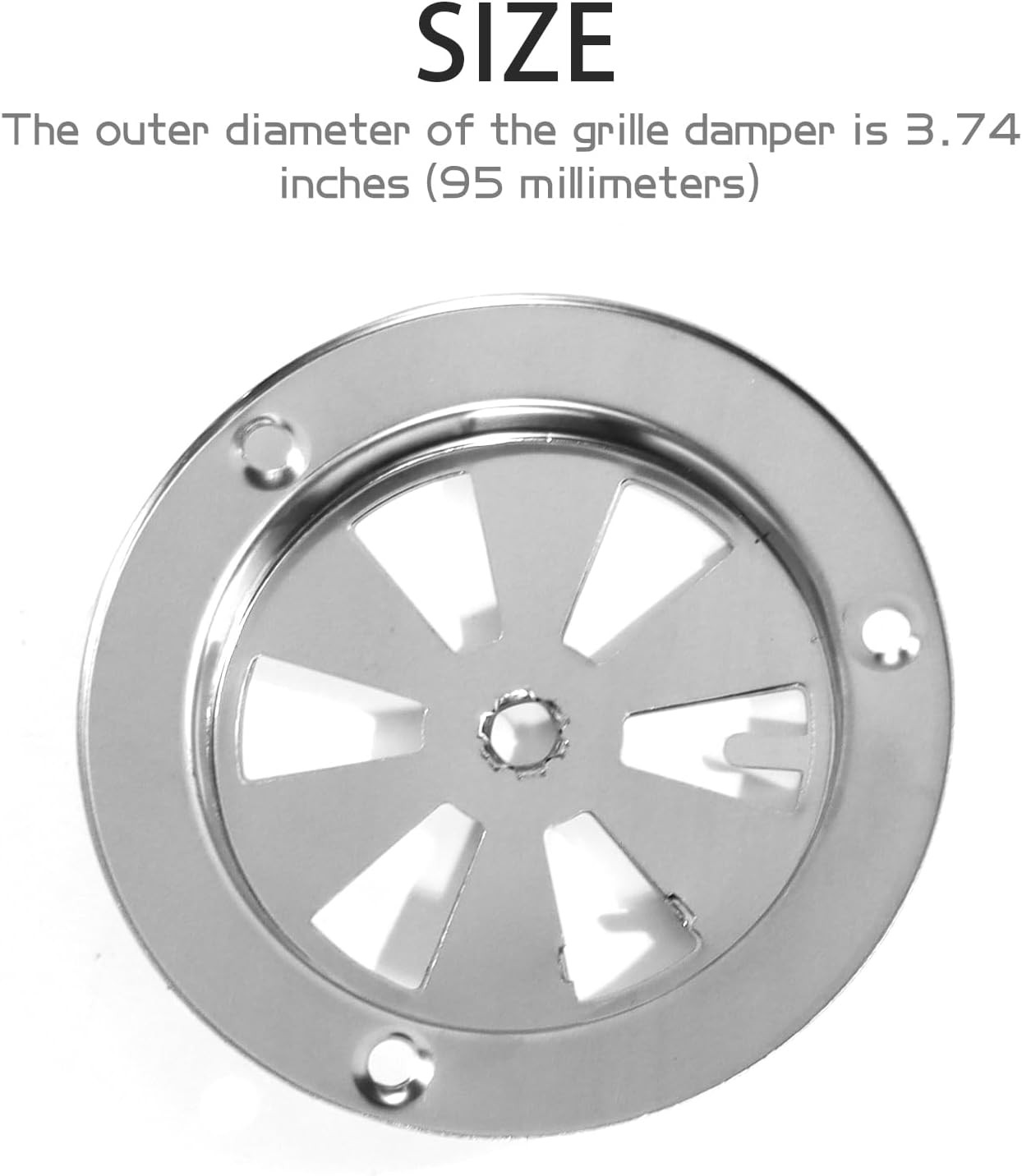 2 Pack BBQ Smoker Air Vent Set, Stainless Steel Grill Damper for Adjusting...