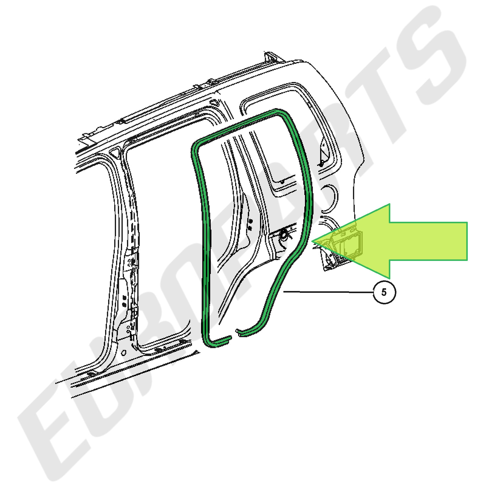 Jeep Liberty KJ Cherokee 4-Piece Rubber Door Seal Weather-Strip Set 55360 965AA