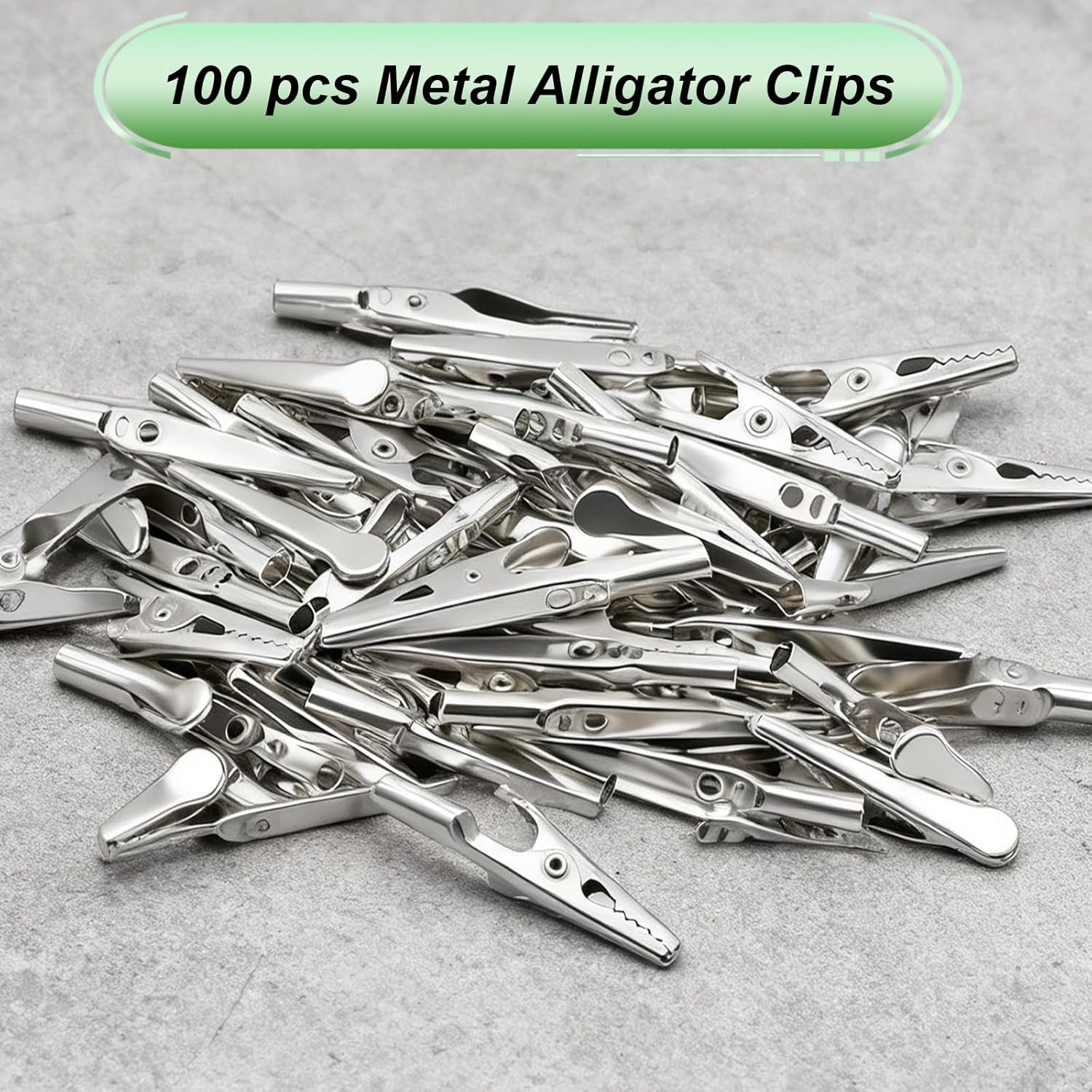 100 Pcs Metal Alligator Clips 52 Mm for Household Soldering and Electrical Test