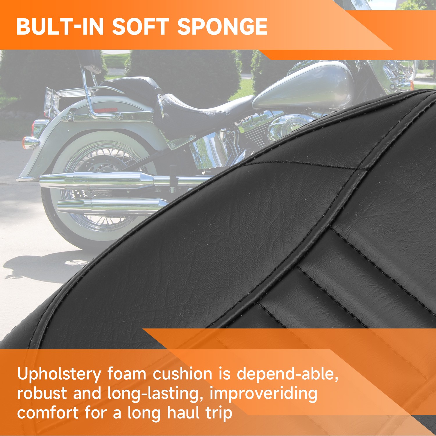 Low-Profile Seat Rider Passenger Two-Up Seat for Harley Touring Electra Glide US