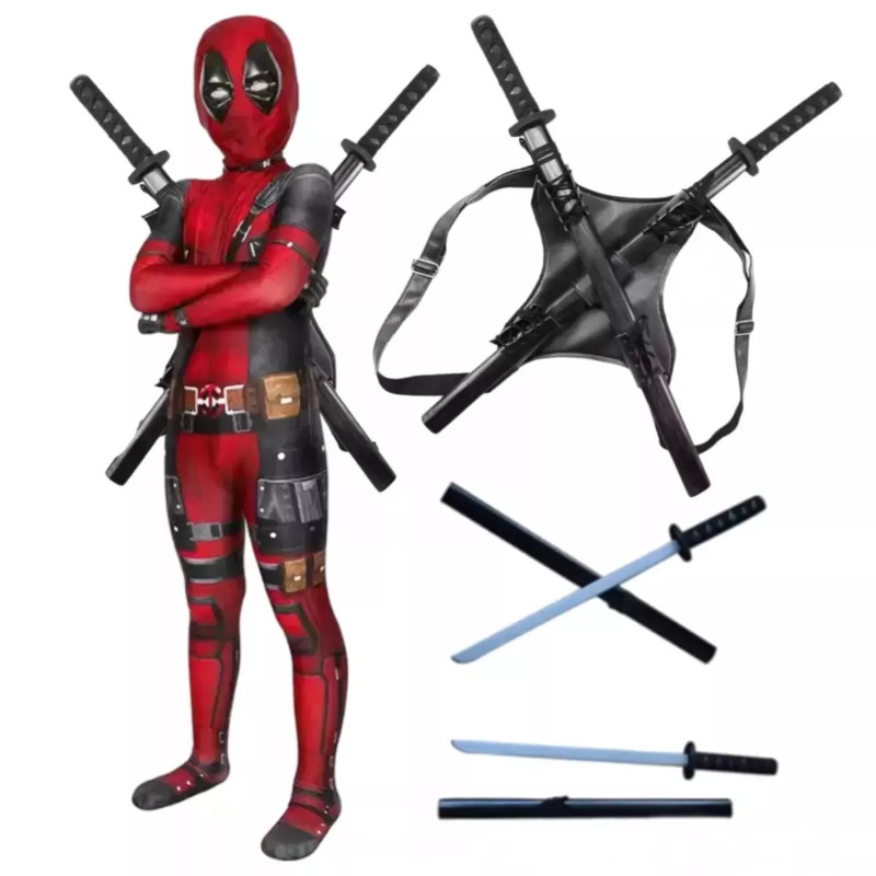 Deadpool Kids Cosplay Costume Superhero Jumpsuit