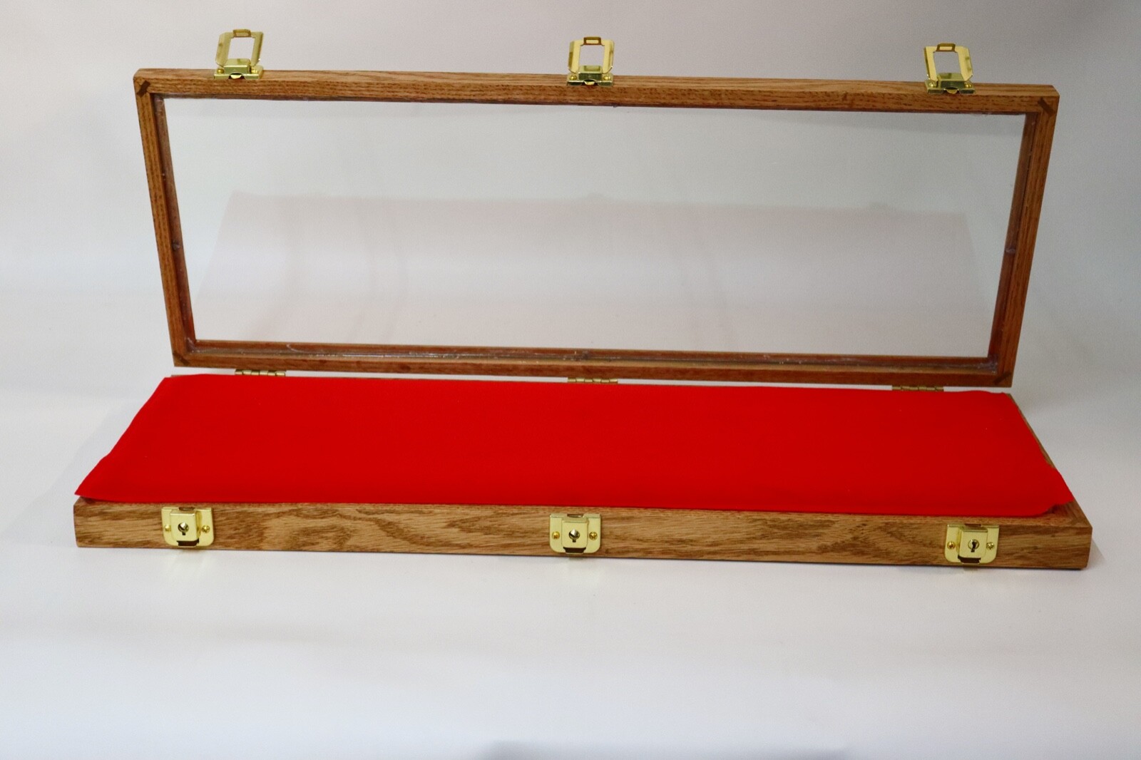 Oak Wood Display Case 9 x 25 x 2 for Arrowheads Knifes Collectibles & More