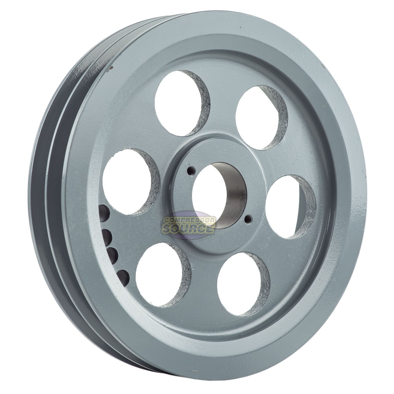 Cast Iron 8.75" Dual Groove Pulley Belt B Section 5L with 1" Sheave Bushing