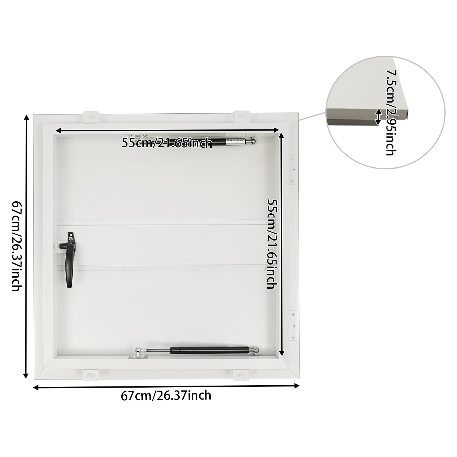 White Roof Hatch, Aluminum Alloy Square Roof Access Door 55*55cm.