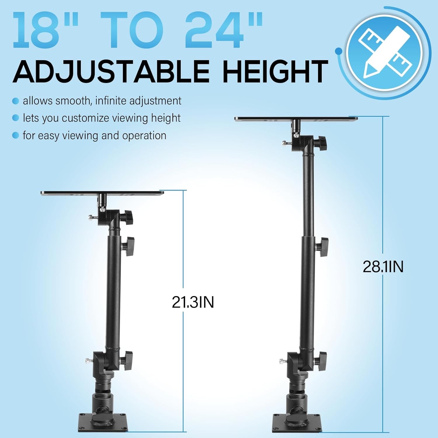 Marine Electronic Monitor Mount 350° 18–24 In for Garmin, Lowrance, Humminbird