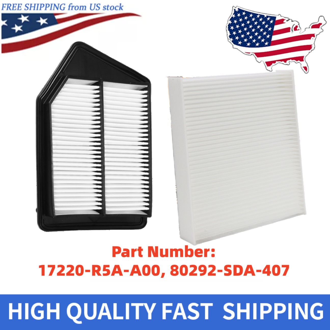 Fits 2012-2014 Honda CR-V CRV 2.4L Engine & Cabin Air Filter Combo Set