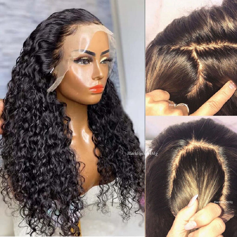 5x5 Silk Top Full Lace Human Hair Wig Water Wave Pre Plucked Silk Base Full Wig