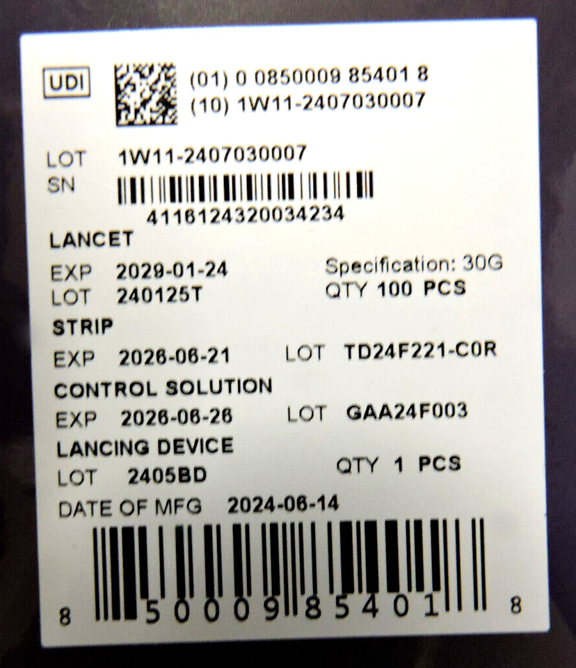 2026 NEW Metene TD-4116 Blood Glucose Monitor / 100 Strips 100 Lancets /Complete