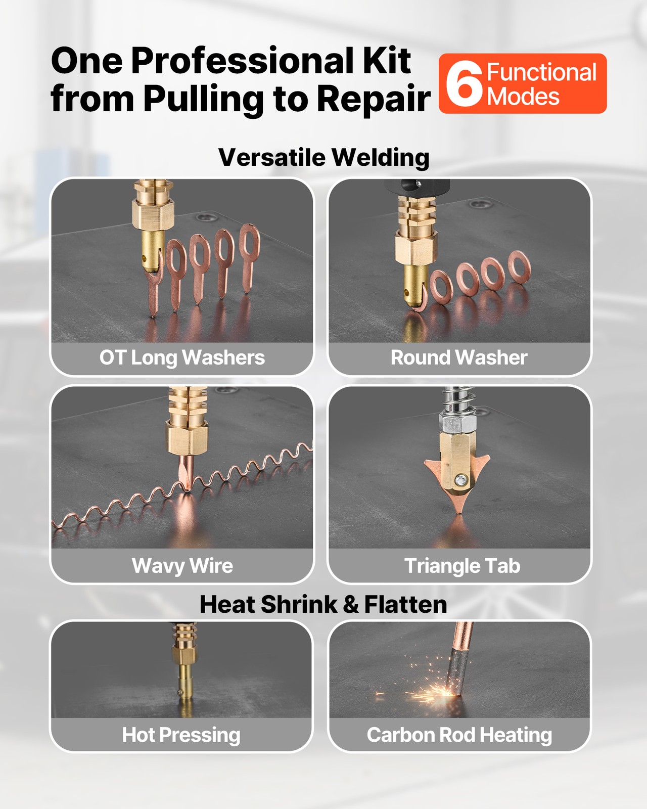 VEVOR Spot Welder Dent Puller Cart 4.5KW Stud Welder Dent Repair Kit 6 Modes