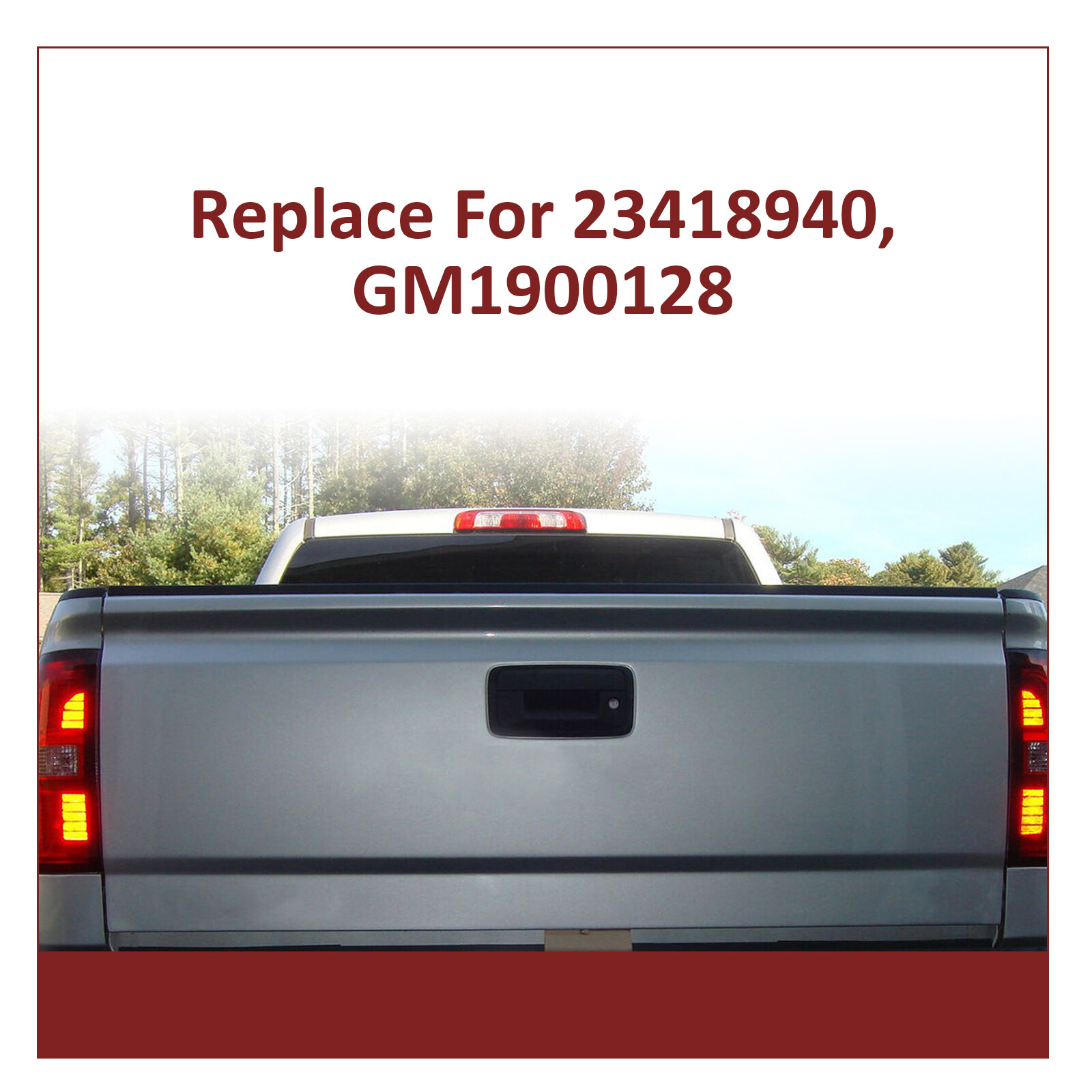 Black Tailgate Assembly For 2014-2019 2015 2016 Chevy Silverado Sierra W/ Assist