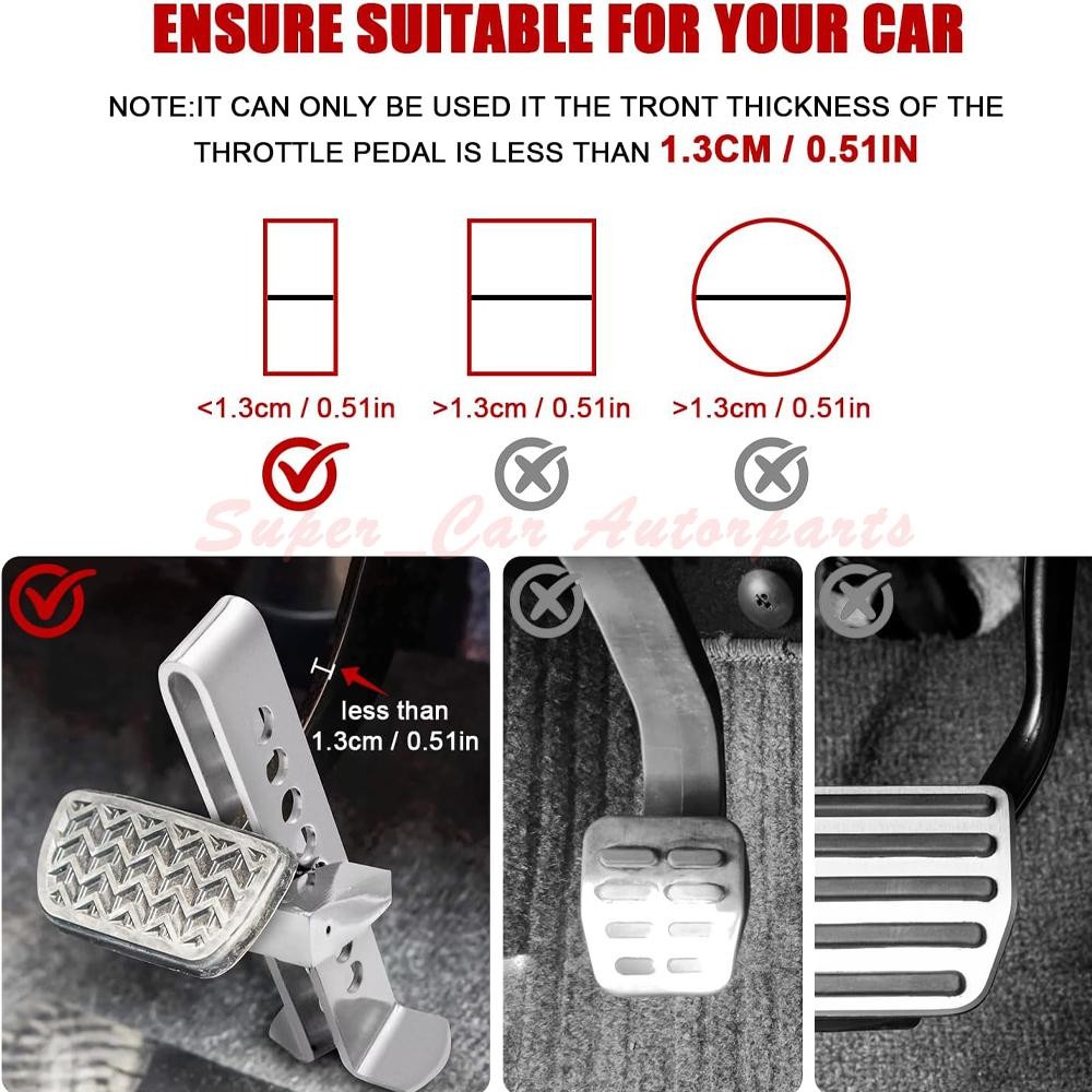 Stainless Steel Brake Pedal Lock Security Car Auto Clutch Lock Anti-theft W/3Key