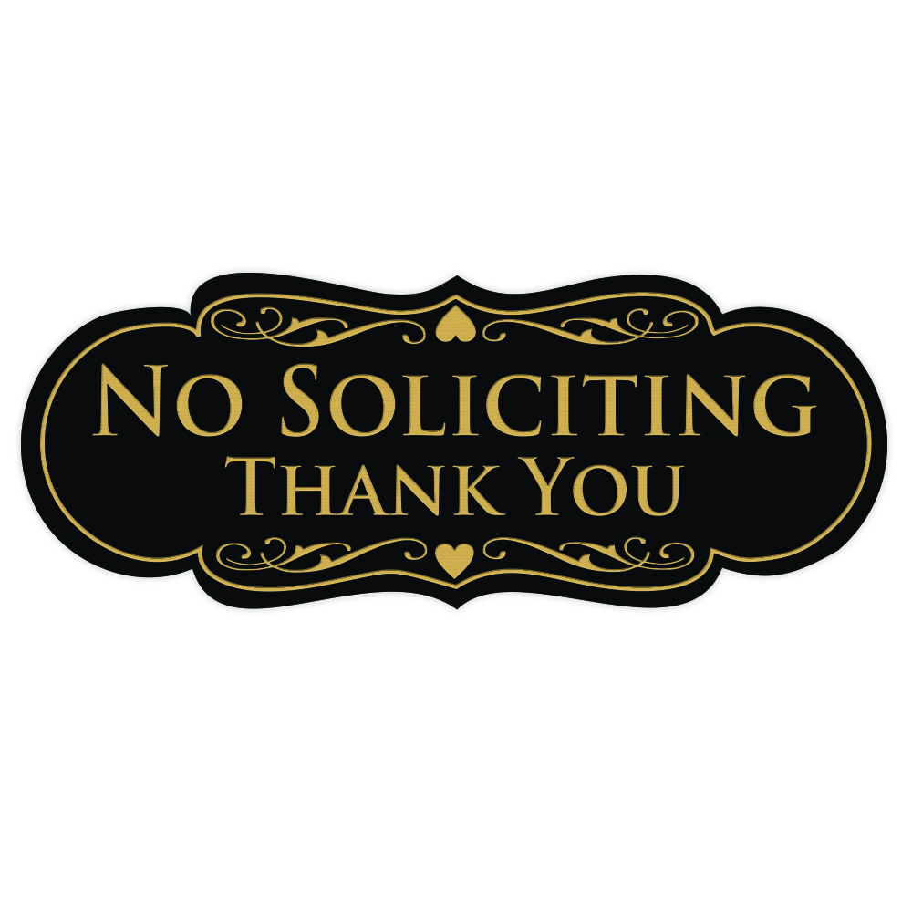Designer NO SOLICITING Thank You Sign