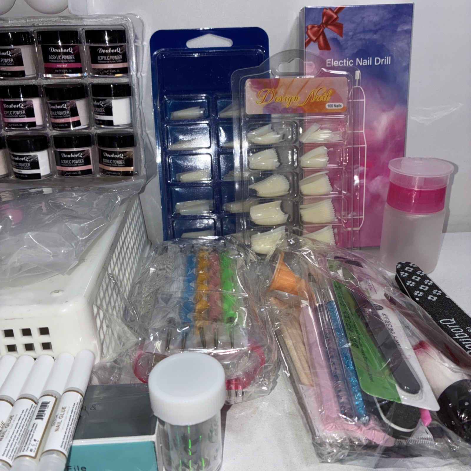 Bundle Of Acrylic Nails, Powders, Glue & More
